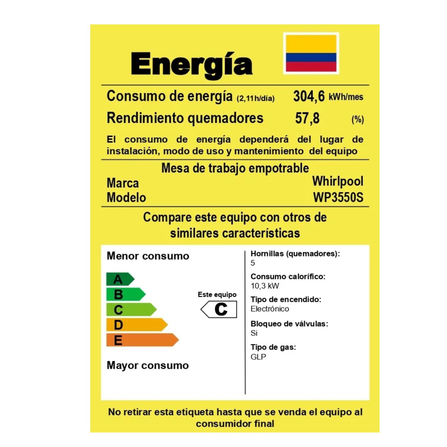 Estufa WHIRLPOOL 86 cm 5 Puestos Gas Propano WP3550S Gris - Image 8
