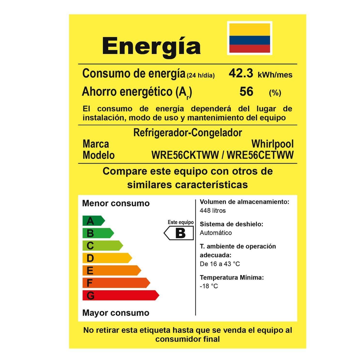 Nevera WHIRLPOOL No Frost 450 Litros WRE56CKTWW Gris - Image 8