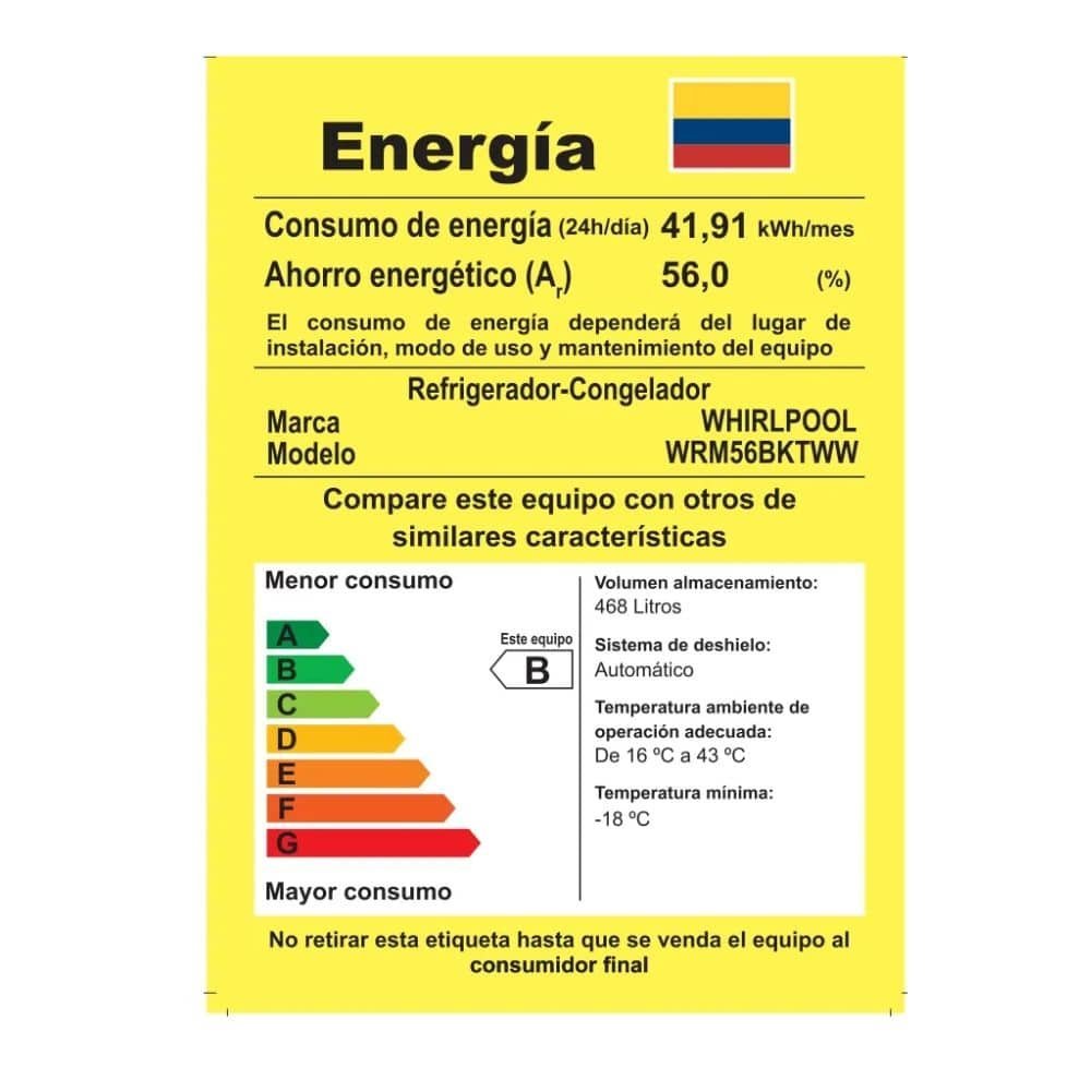 Nevera WHIRLPOOL No Frost 468 Lt Inverter WRM56BKTWW Gris - Image 8