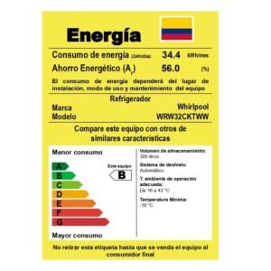 Nevera Whirlpool No Frost 305 Litros WRW32CKTWW Gris - Image 8