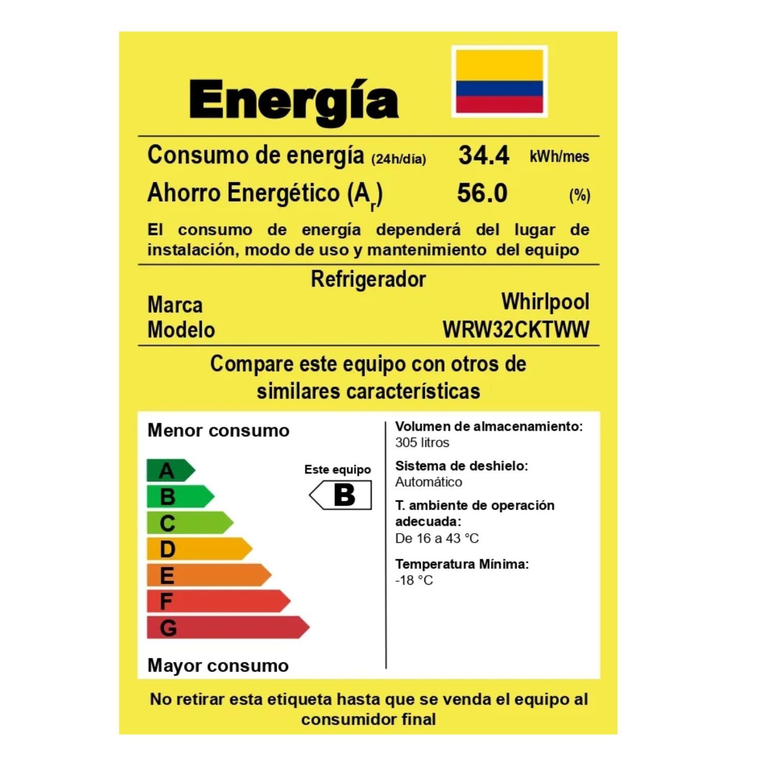 Nevera Whirlpool No Frost 305 Litros WRW32CKTWW Gris - Image 8