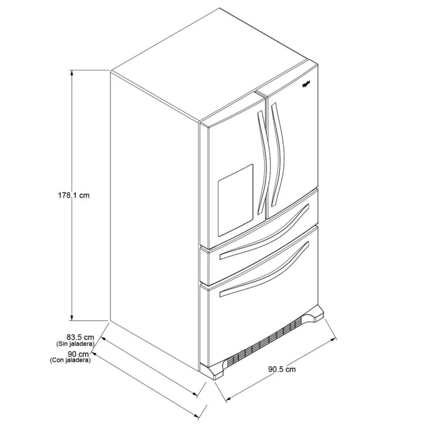 Nevecon Whirlpool No Frost 694L French Door WRX735SDHV Negro - Image 7