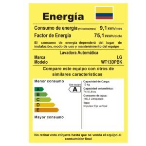Lavadora LG 13 Kilos / 28 Lb Carga Superior WT13DPBK Gris - Image 7