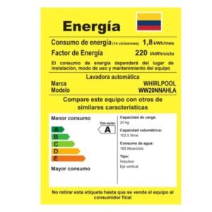 Lavadora WHIRLPOOL 20 Kilos Carga Superior WW20NNAHLA Negro - Image 8
