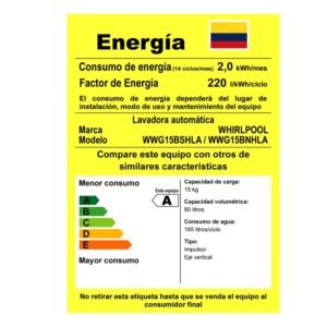 Lavadora WHIRLPOOL 15 Kilos Carga Superior WWG15BNHLA Negro - Image 7