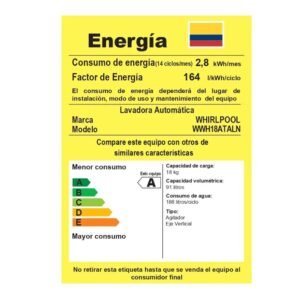 Lavadora WHIRLPOOL 18 Kilos Carga Superior WWH18ATALN Gris - Image 8