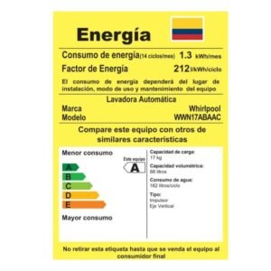 Lavadora WHIRLPOOL 17kg/37lb Carga Superior WWN17ABAAC Gris - Image 8