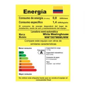 Lavadora Doble Tina WESTINGHOUSE 7kg WWTB07M6MUWW Blanco - Image 6