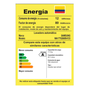 Lavadora SAMSUNG Carga Superior 17 Kilos WA17T6260BV Negro - Image 5