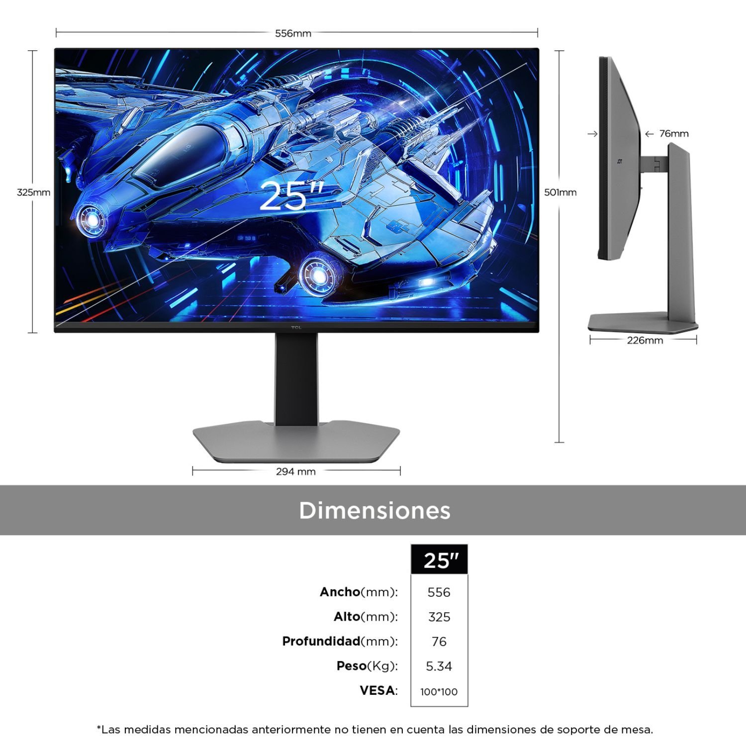 Monitor TCL 25" Gaming Mini LED 300Hz Full HD 25G64 - Image 4
