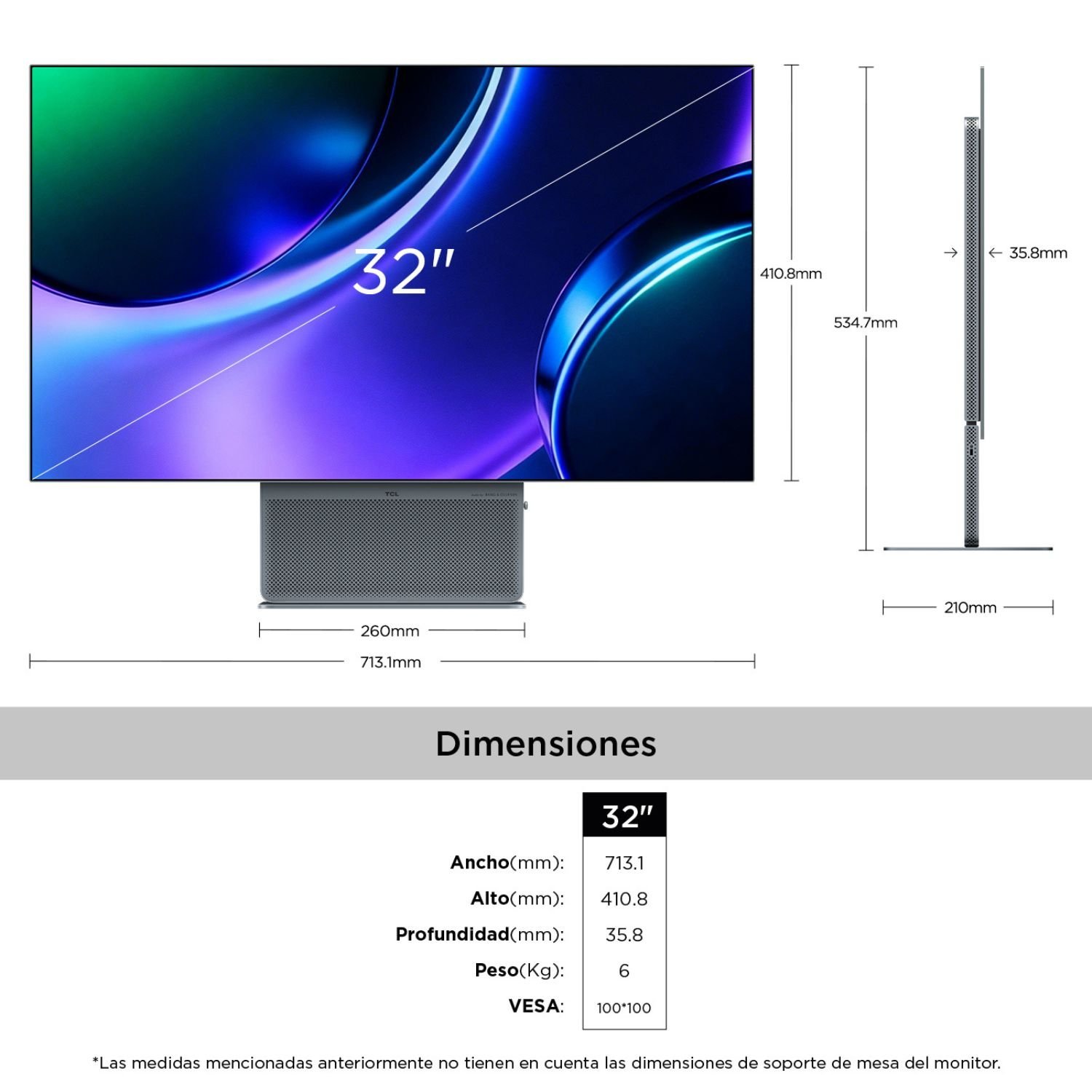 Monitor TCL 32" Gaming WOLED 4K 240Hz 32X3A - Image 2