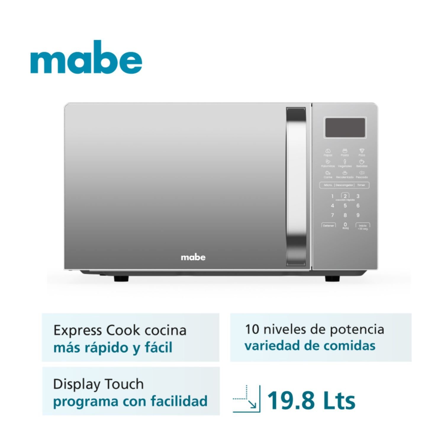 Horno Microondas MABE 20 Litros Digital HMM07SJW Gris - Image 2