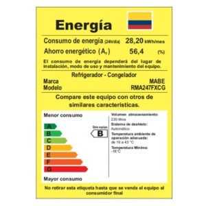 Nevera MABE No Frost 247 Litros RMA247FXCG Gris - Image 8