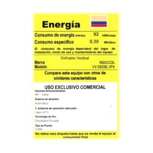 Vitrina INDUCOL No Frost 424 Litros VV-20DBL1PV - Image 4