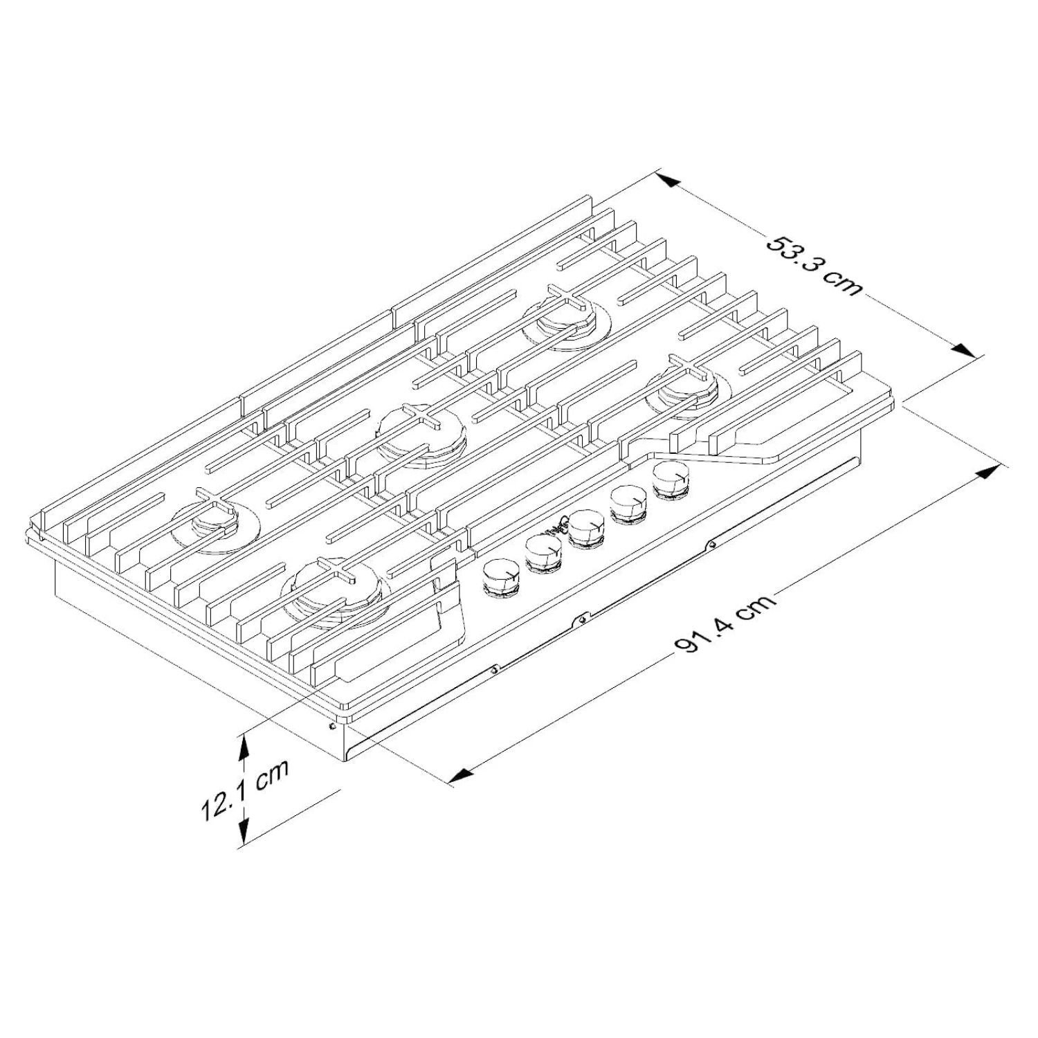 Estufa WHIRLPOOL 91cm 5 Puestos Gas Natural WCGK5036PV - Image 6