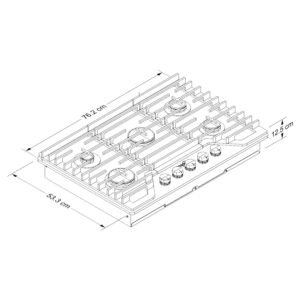 Estufa WHIRLPOOL 76cm 5 Puestos Gas Natural WCGK7030PS - Image 7