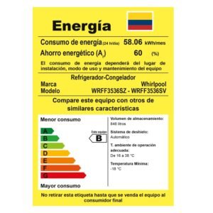 Nevecon WHIRLPOOL No Frost 846 Litros Inverter WRFF3536SZ - Image 8